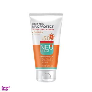 کرم ضد آفتاب نئودرم SPF50 رنگی مناسب پوست نرمال تا خشک 50 میل-بژ روشن
