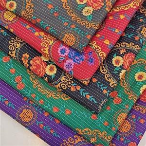 پارچه باتیک کوک دوزی شده مناسب مانتو و کت