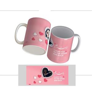 لیوان (ماگ) عاشقانه با متن دوست دارم  I LOVE YOU TO THE MOON AND BACK