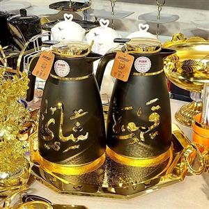 فلاسک خارجی  ، فلاکس عربی طلایی شای قهوه مشکی