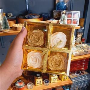 شمع گل اکلیلی سفیر طلایی چهار عددی