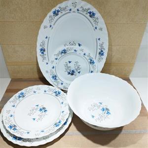 آرکوپال 30 نفره 130 پارچه طرح رومانتیک - سرویس پارس اوپال -آرکپال- اپال - آرکوپال گل آبی - 