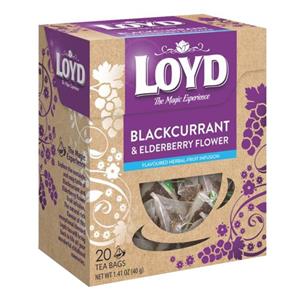 دمنوش گیاهی لوید مدل انگور فرنگی سیاه گل اقطی مقدار 40 گرمی‌ Loyd Blackcurrant and Elderberry Flower g 