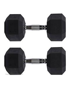 دمبل بدنسازی شش‌ضلعی  15 کیلوگرمی - دوتایی 15kg Hexagonal Fitness Double Dumbbell