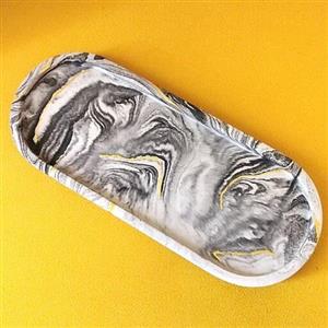 سینی بیضی بتنی قابل استفاده به عنوان استند و ظرف سرو و دکوری