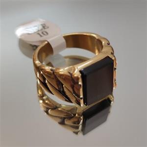 انگشتر مردانه استیل طلایی