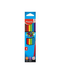 مداد رنگی 6 رنگ مپد مدل کالر پپس کد 832002 Maped Color Peps 6 Colors Pencil