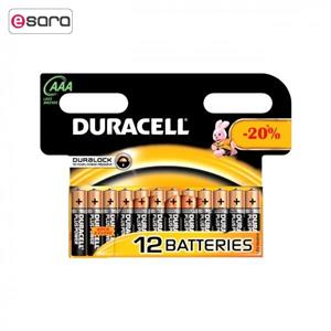 باتری نیم قلمی دوراسل مدل Duralock بسته 12 عددی Duracell Duralock AAA Battery Pack Of 12
