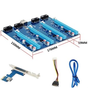  رایزر  PCI EXPRESS 1x به 16x چهار پورت