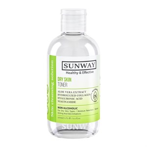 سان وی تونر  محلول پاک کننده پوست های خشک فاقد الکل SUNWAY DRY SKIN TONER NOONE ALCOHOL TONER