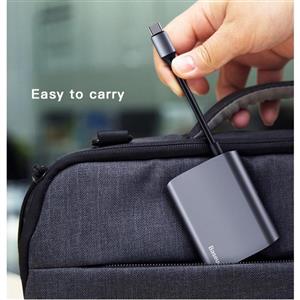 تبدیل Type-C به VGA و USB3.0 بیسوس مدل CATSX-E0G