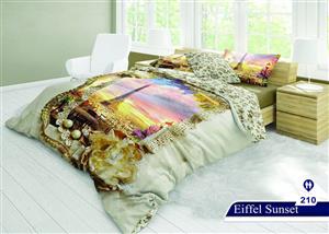 سرویس خواب دو نفره 6تکه سه بعدی Caren کد 210 طرح Eiffel Sunset
