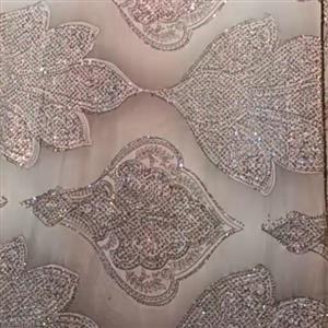 پارچه ساتن نگین کاری شده باطرحهای زیبا پارچه حیات
