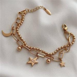 دستبند دولاین ماه و ستاره 