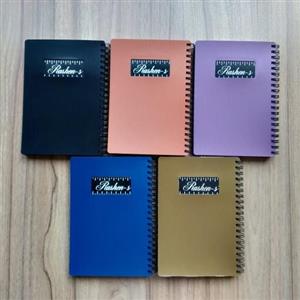 دفترچه یادداشت سیمی ( بسته 5 عددی)  100برگ راشن مدل متالیک - جلد طلقی