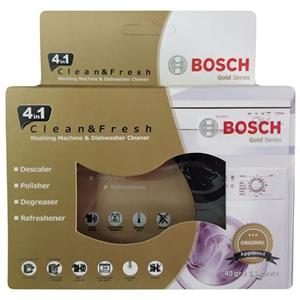 پودر جرم گیر ماشین لباسشویی و ظرفشویی بوش Bosch مدل GOLD بسته 5 عددی 