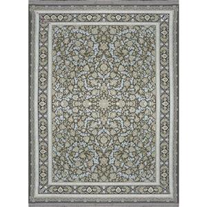 فرش خاطره کویر کاشان طرح افشان گلریز زمینه نقره ای (گل برجسته)