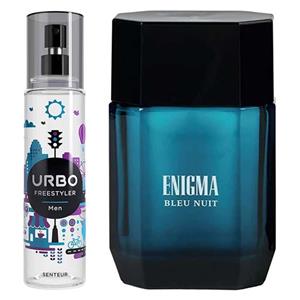 ادو پرفیوم مردانه Art and Parfum Enigma Bleu Nuit به همراه بادی اسپلش URBO Freestyler حجم ۱۰۰ میلی لیتر