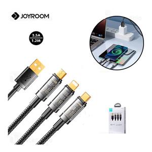 کابل سه سر جویروم Joyroom S-1T3015A5 شدت جریان 3.5 آمپر طول 1.2 متر