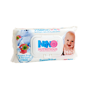 دستمال مرطوب پاک کننده کودک نینو حاوی کالاندولا 70 عددی Nino Cleanser Baby Wipes 70 pcs