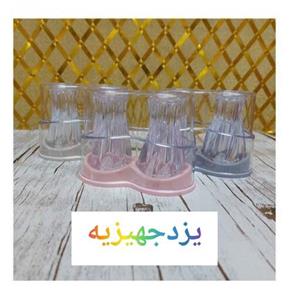 نمک پاش به همراه استند دو قلو دلسا پلاستیک طرح کریستال 2 عددی جنس بسیار عالی (نمکپاش )