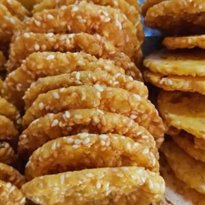 پولکی کنجدی عسلی زعفرانی مثل پفک ترده