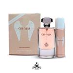 ادکلن زنانه اوفیلیا  فرگرانس ورد همراه با اسپری Fragrance World  Ophylia