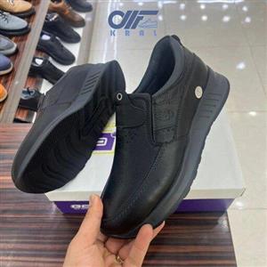 کفش طبی تمام چرم طبیعی مردانه مشکی