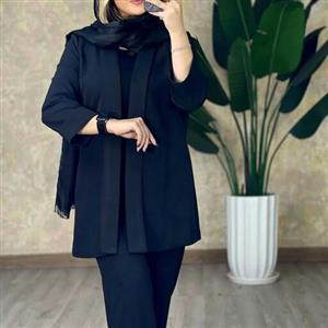 کت مشکی مجلسی کوتاه جلو باز کرپ