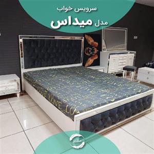 سرویس خواب ،تخت خواب دو نفره،مدل میداس،میز و آرایش،پاتختی 