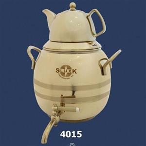 کتری قوری استیل طلایی کف چدن برند( اس لوکس)کد4015