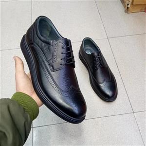 کفش چرم مردانه بندی مدل هشترک عسلی سایه دار .  . مردانه مجلسی و رسمی