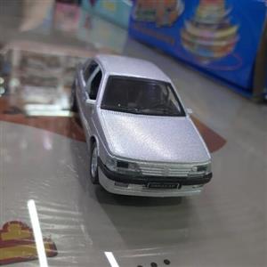 ماکت فلزی پژو 405 موزیکال چراغدار  دو در بازشو عقب کش رنگ نقره ای