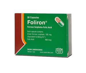 کپسول فولایرون رازک 30 عددی Razak Foliron (Ferrous Sulfate+Folic Acid) 30 Caps