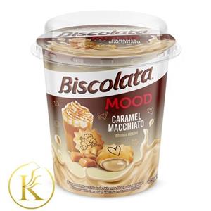 بیسکوئیت لیوانی بیسکولاتا با طعم کارامل ماکیاتو 125 گرم biscolata mood 