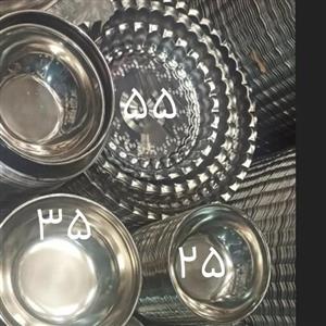 سینی بندانگشتی لب کنگره سایز35ک میشه33سانت  سینی استیل
