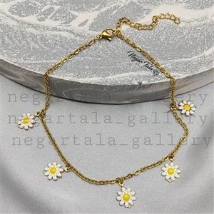 پابند آویزدار بابونه تمام استیل رنگ ثابت دخترونه زنونه تابستونی 