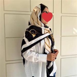 روسری ابریشم کجراه (توییل) مشکی جدید و خاص وارداتی درجه یک