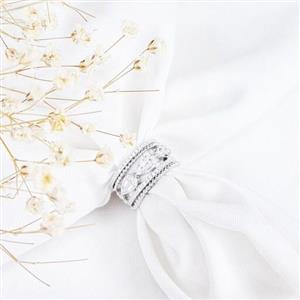 انگشتر نقره سه لاین جواهری فری سایز کد 11219