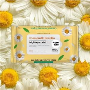 دستمال مرطوب پاک کننده آرایش چشم بیول عصاره بابونه 10 برگی 