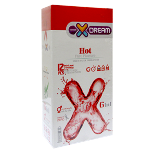 کاندوم داغ ایکس دریم XDREAM HOT  بسته 12 تایی X Dream Hot Condom 12pcs