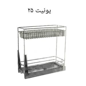 سبد سوپر دو طبقه جای بطری و مواد شوینده ریل از کف یونیت 25 (سفارشی)