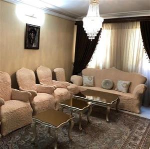 کاور پارچه ای فری سایز پفکی ساده کاناپه تک