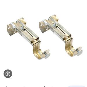 پایه چوب پرده دیواری نقره ای بسته 2عددی