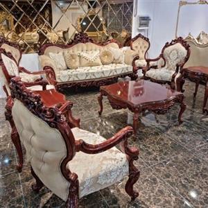سرویس مبل سلطنتی استیل مدل چرااغان ارسال با باربری پس کرایه