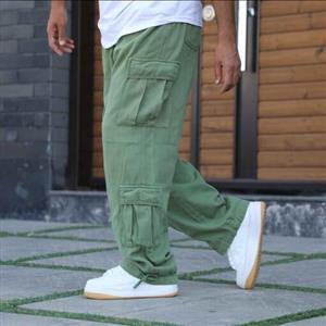 شلوار بگ کارگو 8 جیب مردانه سبز کد 45 باتیس بوتیک