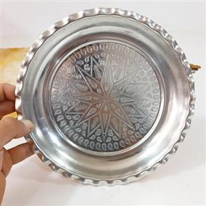 دیس پلو خوری مسی زنجان داخل طرح دار قلع شده دور چین دار