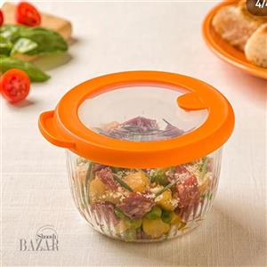 ظرف نگهدارنده لیمون مدل گرد شیاردار درب چوبی مجموعه 3 عددی