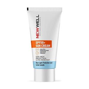 ضد آفتاب ضد لک نیوول حاوی روغن شاهدانه و spf 50 برای انواع پوست حجم ۵۰ میل
