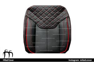 روکش صندلی پژو 206 - 207 چرم رنک مشکی با مغزی قرمز مدل ۲۰۲۴ 
